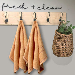 Sassoon Melrose 100% Cotton Hand Towel 400 Gsm | Highly Absorbent, Soft Material Perfect For Daily Use (Clay) -2 Piece