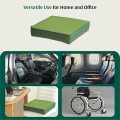 Chair Cushion Pad, High-Resilience & Memory Foam Pillow, Green, XL King Size - 20 L X 20 W X 3 H inch | Seat Cushion For Chair, Hip Support & Back Pain Relief | Sitting Pillow - Set Of 1