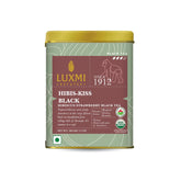Luxmi Estates Hibis-Kiss Black Tea - 100gm Tin, 3.5 Ounce | USDA Certified Organic Hibiscus Strawberry Black Tea - High Caffeine Black Tea | Additives Free Loose Leaves, Rich In Antioxidants