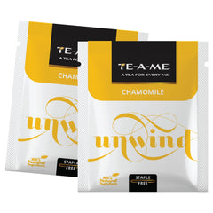 TE-A-ME Unwind Chamomile Tea - 20 Individually Wrapped Infusion Tea Bags | Chamomile Tea For Good Sleep - Caffeine Free, Biodegradable