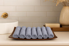 Caslino Small Cotton Face Towels 600 Gsm | Soft & Absorbent Towel For Women & Men - Steel Grey (Pack Of 6)