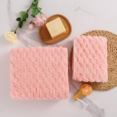 HomeCloud Microfiber Soft & Fuffy Bath & Face Towel 400 Gsm With Hanging Loop | 3x Softer Than Cotton Towels | Highly Absorbent Set Of 2 (Pink)