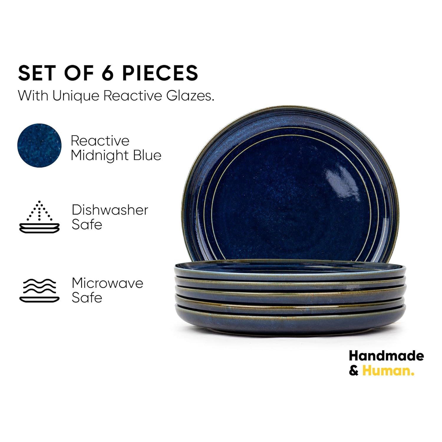 Ceramic Dinner Plates Set Of 6 Pieces, Blue Green | Ceramic Plates Set - Glossy Finish Plate Set | Ceramic Dinner Plates - Set Of 6 Plates For Dinner | Microwave Safe & Chip Resistant Ceramic Dinner Plates Set Of 6 Pieces, Blue Green | Ceramic Plates Set - Glossy Finish Plate Set | Ceramic Dinner Plates - Set Of 6 Plates For Dinner | Microwave Safe & Chip Resistant