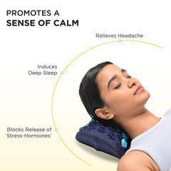 Orthopedic Cervical Pillow For Neck & Shoulder Pain Relief, Asparagus Green | Acupressure Massager Pillow, Reduce Stress & Tension With Neck Pillow | Eco Friendly, Washable Outer Cover