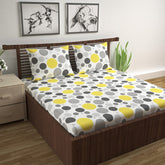 100% Pure Cotton Double Bedsheet For Queen With 2 Pillow Covers - 87 X 100 Inches, Grey & White | Soft & Durable For Everyday Use & Bedroom - All Season Comfort
