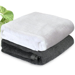 Heelium Bamboo Bath Towel | Lightweight & Quick Drying | Ultra Absorbent Towel 400 Gsm | Pack Of 2 - White, Grey