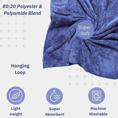 Showstopper Super Soft Microfiber Hand Towels 800 Gsm | Ultra Absorbent, Lint-Free, Scratch-Free, Quick-Dry, Gym & Workout Towels - Set Of 4 (Yellow & Blue)