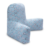 Backrest & Reading Pillow, Bed Support Pillow With High Armrests, Light Blue Color - X Large Size | 100% Cotton Removable Cover, Koala Print | For Back & Shoulder Support - Pack Of 1