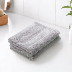 Earthy Fables Basic Hand Towel 400 Gsm | Pure Carded Cotton, Soft, Absorbent, Quick Dry & Skin-Friendly Towel - Pack Of 2 (Cloudy Grey)