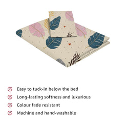 Single Bedsheet With 1 Pillow Covers - 60 X 90 Inches, Cream | Soft Wrinkle Free Breathable Easy Care | Color Fade Resistant Bedsheet