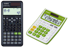 Casio FX-991ES Plus-2nd Edition Scientific Calculator & Casio Desktop Calculator (Green) | 10 Digit Mantissa + 2 Digit Exponential Display | 300 Steps Check & Correct - 12 Digits, 2 Way Powered
