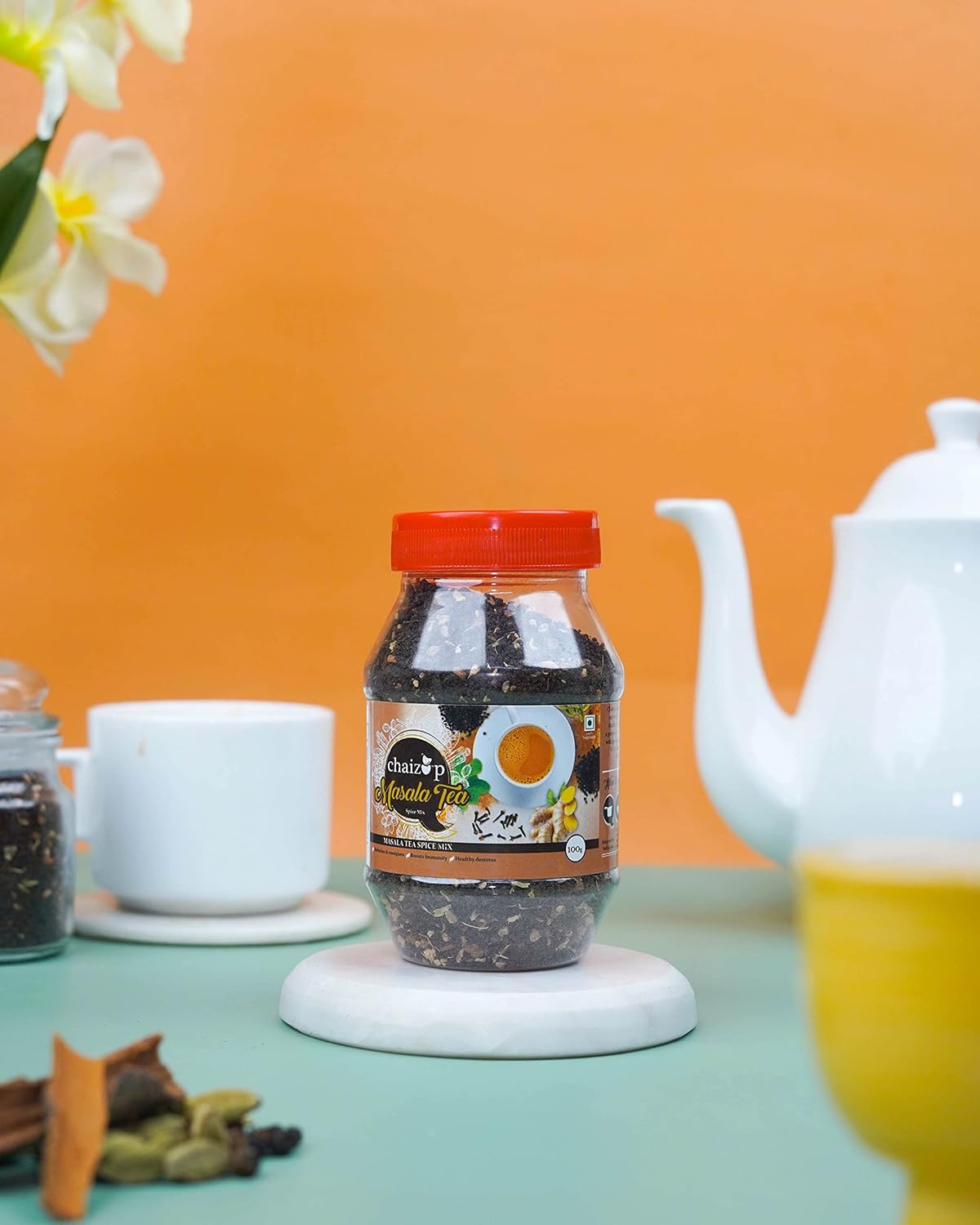 Chaizup Premium 1 Min Instant Masala Tea Premix - 100gm, 3.5 Ounce | Just Add Hot Water - Assam Masala Chai Powder | Low Caffeine, No Added Color - Home Like Tea Chaizup Premium 1 Min Instant Masala Tea Premix - 100gm, 3.5 Ounce | Just Add Hot Water - Assam Masala Chai Powder | Low Caffeine, No Added Color - Home Like Tea