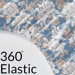Double Size Elastic Fitted Bedsheet With 2 Pillow Covers - (72 X 72 Inches, Blue & White) | Wrinkle Free Bed Sheets | Perfect For Home Decor & Gifting