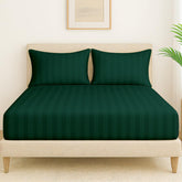 100% Cotton 1 Double Bedsheet For King Size With 2 Pillow Covers | 78 X 72 Inches, Deep Green - 130 Thread Count Soft & Comfortable | Ideal For Guest Room, Hotel