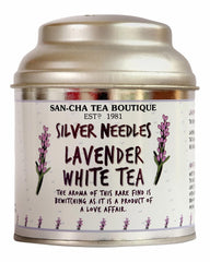 San-Cha Silver Needles Lavender White Tea - 25gm, 0.8 Ounce | Stress Relief & Cleansing, Supports Calmness - Low Caffeine, Richest In Antioxidants