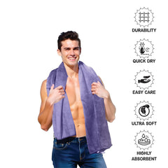 Housse Premium Microfiber Bath Towel 550 Gsm | Extra Large Quick Dry Towels For Women & Men | Super Soft Plush | Ultra Absorbent For Home Swimming Sports & Travel (Cadet)