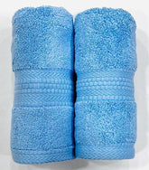 Bombay Dyeing Ultrx Zero Twist Plain Cotton Hand Towel 400 Gsm (Sky Blue) - 2 Piece