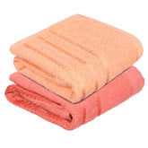 Heart Home Face Towel 400 Gsm | Facewash For Travel Workout Hand Towel | Lining Design Pack Of 2 (Multicolor)