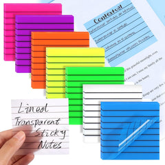Transparent Sticky Notes, 50 Sheets Self Stick Lined Memos For School, Colors Bright - Yellow