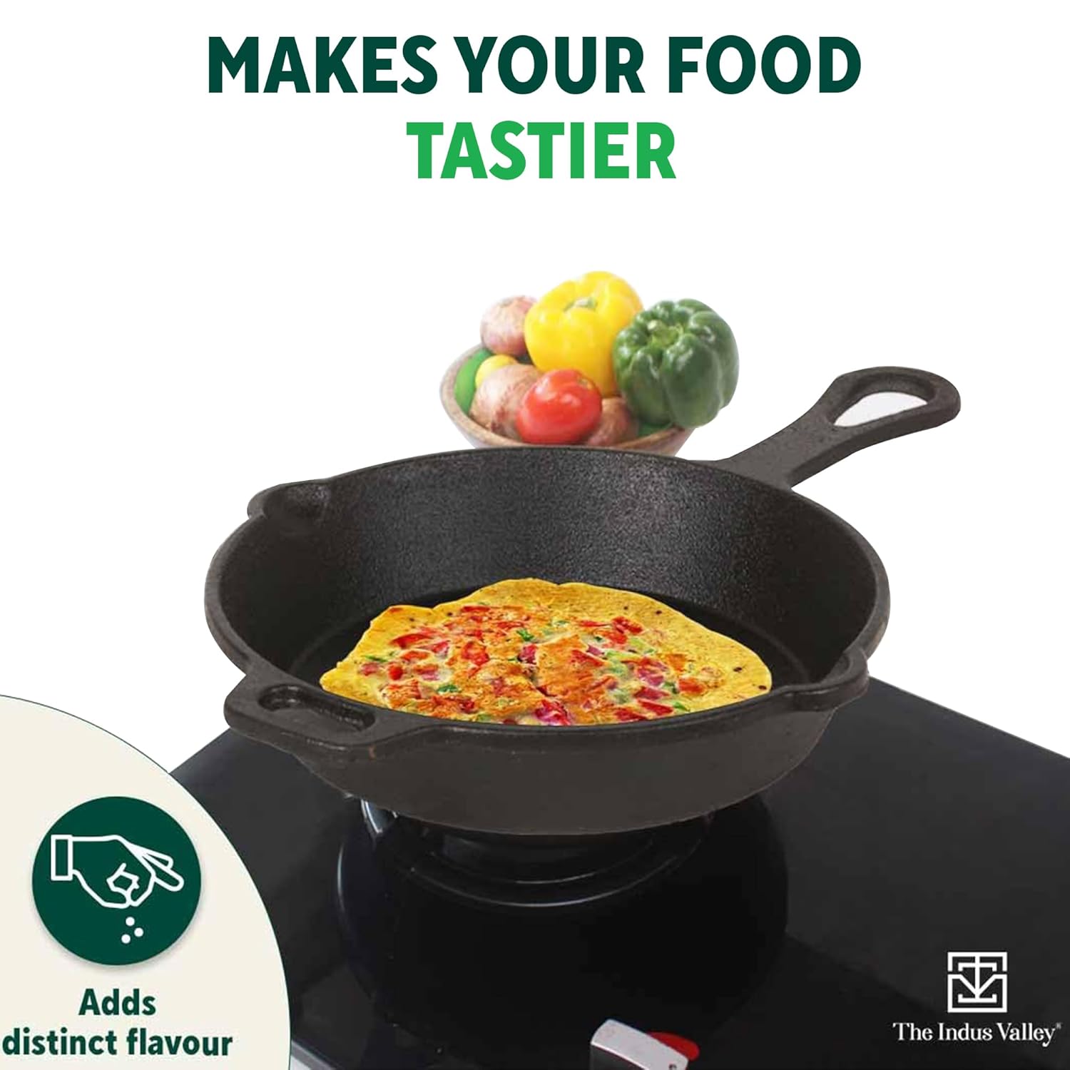 Pre-Seasoned Black Cast Iron Cookware Set+ Free Tadka Pan - Tawa 30.5cm + Kadai 25.4cm, 2.3 Liters + Fry Pan 23 Cm, 1.4 Liters | Kitchen Cooking Combo Pots & Pans Set Of 4 Pcs - Naturally Nonstick Pre-Seasoned Black Cast Iron Cookware Set+ Free Tadka Pan - Tawa 30.5cm + Kadai 25.4cm, 2.3 Liters + Fry Pan 23 Cm, 1.4 Liters | Kitchen Cooking Combo Pots & Pans Set Of 4 Pcs - Naturally Nonstick