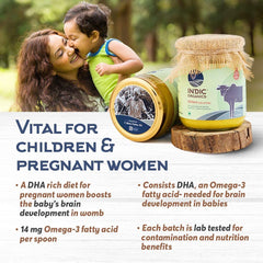 Premium Ghritam Vedic A2 Ghee By Indic Organics | Good Source Of Healthy & Nutritious Desi Cow Ghee For Protact Eyesight | (250ml) 8.4 Ounce | Jar Pack