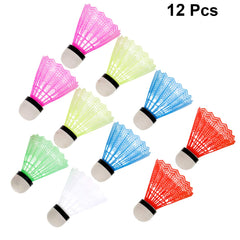 Sewacc Nylon Training Badminton Shuttlecocks With Great Stability And Durability , Very Suitable For Indoor And Outdoor Playing | Multicolor , Pack Of 12