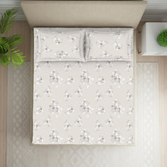 Double Bedsheet For Queen Size 2 Matching Pillow Cover - 88 X 100 Inches, Grey | Durable & Long Lasting Wrinkle Resistant Fabric - Skin Safe & Super Soft