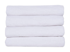 Rushant 100% Combed Cotton Hand Towels 600 Gsm | Ultra Soft, Quick Dry & Super Absorbent For Home, Gym & Travel (White) - Set Of 4