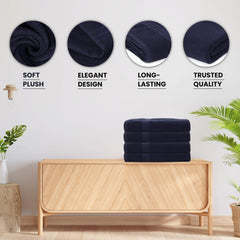 100% Cotton Bath Towel 600 Gsm | Soft Absorbent For Daily Use Bath Towel (Classic Navy)