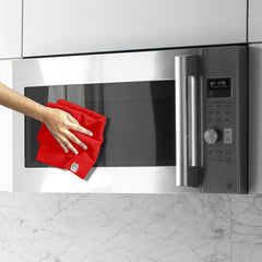 Softspun Microfiber Cleaning Cloths Towel Set 300 Gsm | Highly Absorbent Lint And Streak Free Multi-Purpose Wash Cloth For Kitchen, Car, Stainless (2 Pcs)- Red
