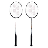 Yonex ZR 100 LIGHT Aluminium Badminton Racquet With Full Cover, Set Of 2 | Colour - Black, Grip Size - G4 (3.5 Inches)