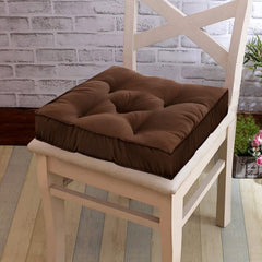 Square Chair Pad Cushion, Soft & Comfortable Sitting, Brown - 45 X 45 X 7 Cm | Microfiber Fabric & Solid Color, Furniture Cushion, Lightweight, Versatile Use - Pack Of 1