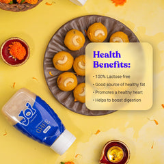 100% Pure Cultured Original A2 Cow Desi Ghee By Joi | Good Source Of Protein Fiber Healthy Desi Ghee Perfect For Sweets | (200ml) 6.7 Ounce | Plastic Bottle