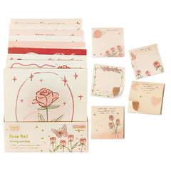 Morning & Rose Sticky Notes –200 Sheets Kawaii Memo Pads | Notes For Study, Writing, (Rose Roll)