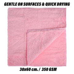 Kuber Industries Cleaning Towel 450 Gsm | Reusable Cleaning Cloths For Kitchen, Duster, Cleaning Towel (Light Pink) Pack Of 3