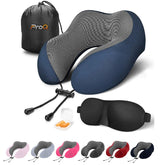 Memory Foam Neck Pillow - Travel Neck Rest Pillows, Travel Pillow For Flights, Standard Size | Traveling Pillow For Men, Women , Lightweight, Portable, Blue Color, Versatile Use