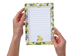 A5 Notes/To Do List Notepad, Beautiful Checklist Pad, Tear-Off Sheets (Lemon, Green) Pack Of 1