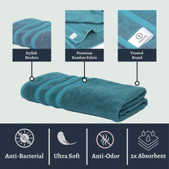Velve Bamboo 100% Bamboo Bath Towel 600 Gsm | Ultra Soft, Super Absorbent, Antibacterial Bath Towel For Men & Women (Teal)