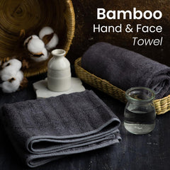 Mush 100% Bamboo Face & Hand Towel 450 Gsm | Ultra Soft, Absorbent, Quick Dry Towels For Facewash, Gym, Pool, Sports, & Travel - Grey (Pack Of 2)
