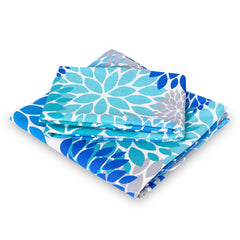 1 Single Bedsheet With 1 Pillow Cover - 57 X 87 Inches, Aqua & Blue | Skin Friendly Fabric For Everyday Use - Soft, Breathable & Comfortable Sleeping