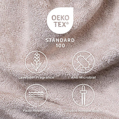 Feather & Spun Bamboo Lavender Fragrance Cotton Hand Towel 400 Gsm | Anti Microbial Fade Resistant Double Needle Stitch Hand Towel (Almond Cream) - Pack Of 2