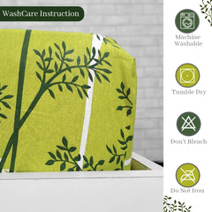 Double Bedsheet For Queen Size With 2 Pillow Covers - 60 X 78 Inches, Green & White | All Around Elastic Fitted Soft, Lightweight & Breathable Cotton Bedsheet