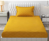 Check Single Bedsheet With 1 Pillow Cover 60 X 90 Inches, Yellow | Comfortable & Durable | Elegant Printed Bedding Set For Daily Use