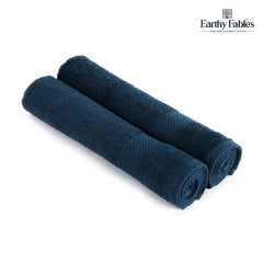 Earthy Fables Premium Hand Towels 600 Gsm | 100% Combed Cotton Ultra Soft Quick Dry & Highly Absorbent, For Home, Gym & Travel | Set Of 2 (Dark Teal)