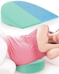 Pregnancy Pillow For Pregnant Women, Memory Foam Maternity Pillow - Aqua Green | Wedge For Supporting Belly, Back During Pregnancy - Provides Soft-Support To The Baby Bump, Comfortable Pillow