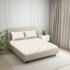 Double Bedsheet For Queen Size 2 Matching Pillow Cover - 88 X 100 Inches, Beige | Durable & Long Lasting Wrinkle Resistant Fabric - Skin Safe & Super Soft