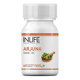 Inlife Arjuna Capsules 500mg, Herbal Extract, Better Absorption & Reduced Additives Than Tablets, Ayurvedic Supplement | 60 Vegetarian Capsules 100gm 0.2lbs