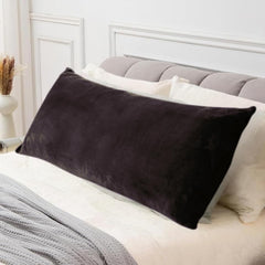 Full Body Pillow, Long Sleeping, For Side Sleeping Hugging, Cuddling, Coffee - 54 X 18 Inches | For Relaxing & Pregnancy Comfort, Velvet Pillow With Removable Cover, Adjustable Pillow