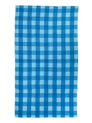 Athom Living Premium Cotton Light Weight Quick-Dry High Absorbent Cotton Bath Towel 250 Gsm, S (Blue Checks)