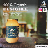 Organic Natural Desi Ghee By Diwan | Rich & Aromatic Natural Healthy Authentic Bilona Ghee Good For Bones Health | (500ml) 16.9 Ounce | Jar Pack